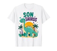 Son Saurus Dinosaur Family Matching Value Graphic T-Shirt, Men, White, L