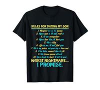 Son Shirts Funny Mom Son Gift Rules for Dating My Son T-Shirt