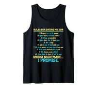 Son Shirts Funny Mom Son Gift Rules for Dating My Son Tank Top