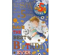 Son Son Age 5 Five Birthday Card with Badge***9 X 6 INCHES**1ST Class Post**AE6**