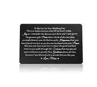 Son Wedding Gifts from Mum Engraved Wallet Card for Son on His Wedding Day to My Son Gifts Wedding Gifts for Son from Mum