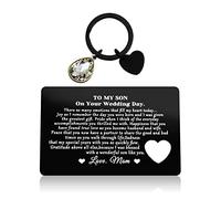 Son Wedding Gifts from Mum Engraved Wallet Card Gifts for Son on Wedding Day To My Son Gifts from Mom Son Wedding Day Gifts Son Wedding Card from Mum