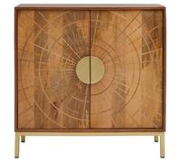 Sona Brown Mango Wood Sunburst Small Sideboard - 2 Doors