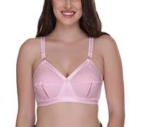 Sona Everyday Perfecto Women's Full Coverage Non Padded Non-Wired Cotton Comfortable Stylish Minimizer Bra, pink, 42