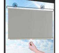 Sonakia Blackout Roller Blinds for Windows, Suction Cup Roller Blinds, Sun Protection Privacy Roller Shades, Temporary Blinds, Blackout Curtains 30-80cm Wide,grey-65x100cm/26 * 39in