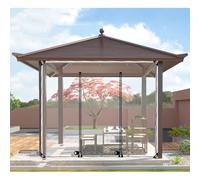 Sonakia Outdoor Clear Tarp Curtains With Zip, Transparent Waterproof Tarpaulin Side Panels With Eyelets, Weatherproof Tarpaulin for Pergola Gazebo Garden Carport,WxH-2x2.4m/6.6 * 7.9ft