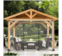 Sonakia Waterproof Tarpaulin Side Panels, 0.5mm Outdoor Clear Tarp Curtains, Pergola Gazebo Carport Transparent Pvc Tarpaulin Side Panels, With Zip,WxH-6x2.5m/19.7 * 8.2ft
