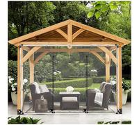Sonakia Waterproof Tarpaulin Side Panels, 0.5mm Outdoor Clear Tarp Curtains, Pergola Gazebo Carport Transparent Pvc Tarpaulin Side Panels, With Zip,WxH-4x2.4m/13 * 7.9ft