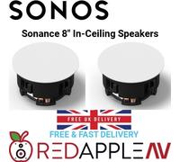 Sonance 8" In Ceiling Speakers 225W Pair 1" Tweeter Circular Ceiling Speakers