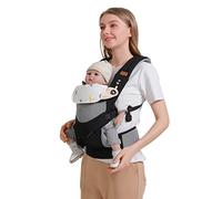 SONARIN 3-in-1 Breathable Baby Carrier,Multi-Function Lightweight Baby Wrap Carrier Ergonomic Child Carrier Backpack,Front and Back Carry for Newborn and Toddler 3-48 Months(Black)