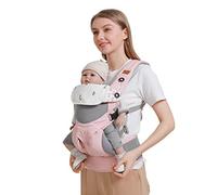 SONARIN 3-in-1 Breathable Baby Carrier,Multi-Function Lightweight Baby Wrap Carrier Ergonomic Child Carrier Backpack,Front and Back Carry for Newborn and Toddler 3-48 Months(Pink)