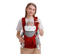 SONARIN 3-in-1 Breathable Baby Carrier,Multi-Function Lightweight Baby Wrap Carrier Ergonomic Child Carrier Backpack,Front and Back Carry for Newborn and Toddler 3-48 Months(Red)