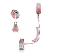 SONARIN Anti Lost Wrist Link Belt,360° Rotate Children Hand Harness Safety Leash Toddler Wrist Reins Walking Strap with Elastic Wire Rope & Security Lock for Walking Travel 3M(Pink)