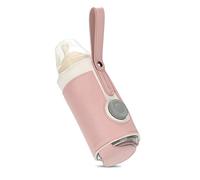 SONARIN Baby Bottle Warmer Bag,Portable USB Powered Milk Bottle Warmer Heater Keeper Travel Thermostat Insulation Bottle Bag with 3 Temperature Adjustment for Baby Care(Pink)