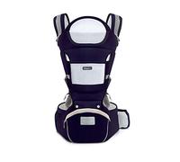 SONARIN Baby Carrier Ergonomic with Hip Seat/Pure Cotton,Head Support,Multiposition:Dorsal, Ventral, Adjustable for Newborn and Toddler 0 to 36 Month (up to 30 kg) Blue