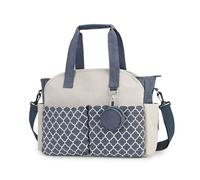 SONARIN Baby Changing Tote Bag,Multi-Function Waterproof Nappy Changing Bag Satchel Messenger Bags Travel Diaper Bags with Pacifier Holder Large Capacity for All Baby Accessories(Blue+Beige)