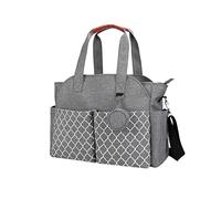 SONARIN Multi-Function Waterproof Baby Changing Tote - Large Capacity Travel Diaper Bag with Pacifier Holder (Grey)
