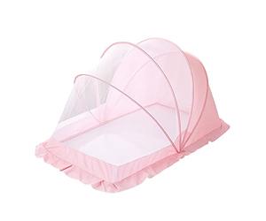 SONARIN Baby Mosquito Net,Bottomless Rotary Folding Crib Mosquito Net for 0-5 Years Old Baby,Portable Breathable Anti-Bug Mosquito Net Suitable for Family and Outdoor Travel use 115CM*60CM*65CM(Pink)