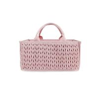 SONARIN Baby Nappy Caddy,Large Portable Baby Diaper Caddy Organiser Baby Caddy Storage Basket Nursery Storage Bin for Diapers and Wipes with Detachable Compartments(Pink)