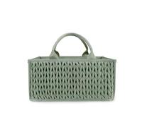 SONARIN Baby Nappy Caddy,Large Portable Baby Diaper Caddy Organiser Baby Caddy Storage Basket Nursery Storage Bin for Diapers and Wipes with Detachable Compartments(Green)