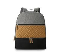 SONARIN Double-Layer Baby Changing Bag Backpack,Large Capacity Waterproof Diaper Bag with Cooler Portion Portable Travel Nappy Changing Bag Maternity Bag with Stroller Straps(Grey)