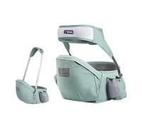 SONARIN Hipseat Baby Carrier,Ergonomic Waist Stool Seat Pure Cotton Hip Seat Carrier with Safety Belt Protection & Single Shoulder Strap,Multi Positions for Infant Toddler Child(Green)