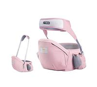 SONARIN Hipseat Baby Carrier,Ergonomic Waist Stool Seat Pure Cotton Hip Seat Carrier with Safety Belt Protection & Single Shoulder Strap,Multi Positions for Infant Toddler Child(Pink)