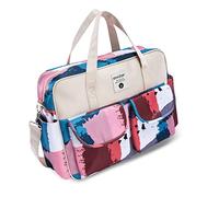 SONARIN Large Capacity Baby Nappy Changing Tote Bag,Multi-Function Waterproof Baby Changing Bag Satchel Messenger Bag Travel Diaper Bag with Shoulder Strap & Changing Mat(Color Stitching)