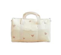 SONARIN Large Capacity Embroidery Baby Changing Tote Bag,Lightweight Travel Duffel Bag Satchel Messenger Bag Nappy Changing Bag Diaper Bag with Shoulder Strap(Bear)