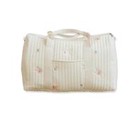 SONARIN Large Capacity Embroidery Baby Changing Tote Bag, Lightweight Travel Duffel Satchel Messenger Bag Nappy Changing Diaper Bag with Shoulder Strap (Bunny)