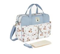 SONARIN Large Capacity Multifunctional Baby Nappy Changing Tote Bag,Waterproof Baby Changing Bag Satchel Messenger Bag Travel Diaper Bag with Shoulder Strap & Changing Mat(Easter Bunny)