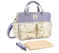 SONARIN Large Capacity Portable Baby Changing Tote Bag,Multifunctional Nappy Changing Bag Satchel Messenger Bags Waterproof Travel Diaper Bags with Shoulder Strap & Nappy Mat(Dinosaurs)