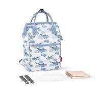 SONARIN Large Capacity Stylish Baby Changing Bag Backpack, Multifunctional Waterproof Diaper Bag Travel Nappy Changing Bag Maternity Bag with Changing Mat & Stroller Straps (Whale Blue)