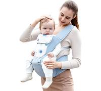 SONARIN Lightweight Breathable Baby Carrier with Hip Seat,Multifunctional Ergonomic Hipseat Baby Carrier Child Carrier Backpack Front Carrier with Saliva Towel for 0-36 Months(Blue)