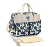 SONARIN Lightweight Large Capacity Baby Nappy Changing Tote Bag,Waterproof Baby Changing Bag Satchel Messenger Bag Travel Diaper Bag with Shoulder Strap & Changing Mat(Blue Alpaca)