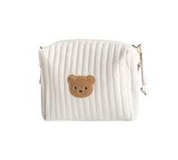 SONARIN Lightweight Pram Buggy Bag Organiser,Multifunctional Stylish Embroidery Baby Stroller Bag Organizer Pushchair Storage Bag Mommy Bag,Universal Fit All Buggy(Bear, 2 Straps)