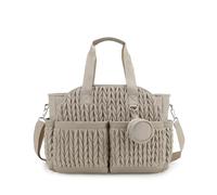 SONARIN Multi-Pockets Stylish Baby Changing Tote Bag,Waterproof Nappy Changing Bag Maternity Messenger Bags Portable Travel Diaper Bags with Shoulder Strap & Pacifier Holder(Khaki)