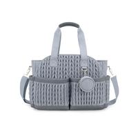 SONARIN Multi-Pockets Stylish Baby Changing Tote Bag,Waterproof Nappy Changing Bag Maternity Messenger Bags Portable Travel Diaper Bags with Shoulder Strap & Pacifier Holder(Blue)