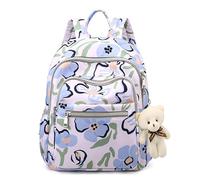 SONARIN Multi-Pockets Waterproof Baby Changing Bag Backpack,Large Capacity Diaper Bag Portable Travel Nappy Changing Bag Maternity Bag with Stroller Straps for Mom & Dad(Blue Flowers)