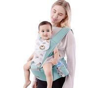 SONARIN Multifunction Baby Carrier with Hip Seat,Ergonomic Hipseat Baby Carrier Breathable Cotton Child Carrier Backpack Front Carrier with Saliva Bib for Newborn Toddler 0-36 Months(Green)