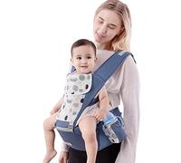 SONARIN Multifunction Baby Carrier with Hip Seat,Ergonomic Hipseat Baby Carrier Breathable Cotton Child Carrier Backpack Front Carrier with Saliva Bib for Newborn Toddler 0-36 Months(Blue)