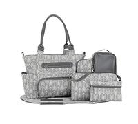 SONARIN Multifunction Mummy Tote Bag with Changing Mat, Bottle Bag & Stroller Straps (Grey)