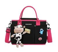 SONARIN Multifunctional Cute Baby Changing Tote, Waterproof Lightweight Nappy Changing Satchel Messenger Portable Travel Diaper Bag with Stroller Straps (Black)