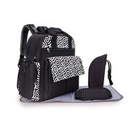 SONARIN Multifunctional Portable Baby Changing Bag Backpack,Large Capacity Travel Diaper Bag Nappy Changing Bag Mummy Bag with Changing Mat & Insulated Bottle Bag & Shoulder Strap(Black)