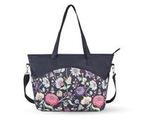 SONARIN Multifunctional Waterproof Baby Nappy Changing Tote Bag,Large Capacity Baby Changing Bag Satchel Messenger Bag Travel Diaper Bag with Shoulder Strap & Changing Mat(Dark Purple-Flower)