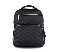 SONARIN Nylon Multifunction Baby Nappy Changing Backpack with Changing Mat,Waterproof,Laptop Shockproof Bag,Diaper Bag with Bottle Insulated Bags,Large Capacity,Stylish and Durable(Black)