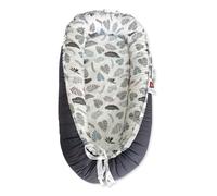 SONARIN Portable Baby Nest Pod for Newborn,Soft Breathable Baby Lounger for 0-12 Months Boys Girls,with Reversible 100% Cotton Cover,Baby Essentials for Home Travel(Grey-Leaf)