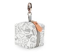 SONARIN Portable Pacifier Holder Case with Clasp for Diaper Bags,PU Baby Dummy Case Soother Pod Pacifier Case Pacifier Bag Storage Box for Holding 2 Pacifiers or Nipple Shields(Food)