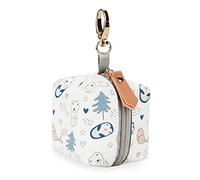 SONARIN Portable Pacifier Holder Case with Clasp for Diaper Bags,PU Baby Dummy Case Soother Pod Pacifier Case Pacifier Bag Storage Box for Holding 2 Pacifiers or Nipple Shields(Penguin)