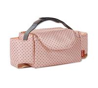 SONARIN Portable Pram Buggy Bag Organiser,Multifunctional Waterproof Baby Stroller Organizer Bag Pushchair Storage Bag with Cup Holders,Universal Fit All Buggy Models(Pink)